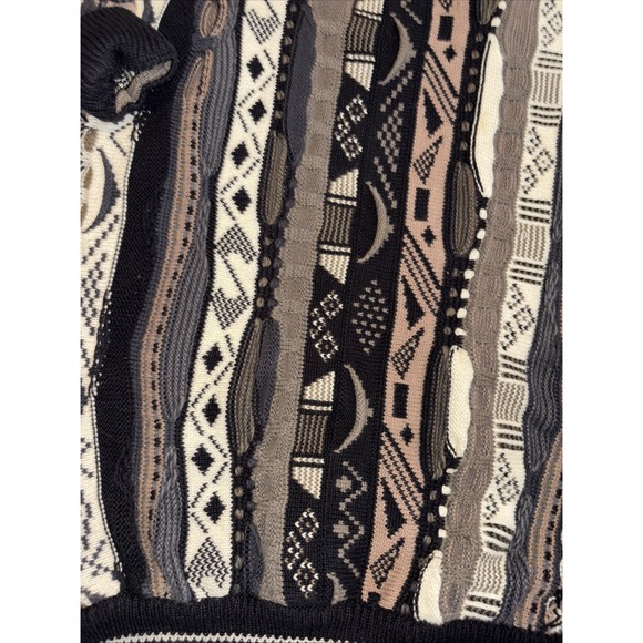 Vintage Cotton Traders Sweater Mens Medium Cosby Style 3D Chunky Knit Crewneck - Picture 4 of 5